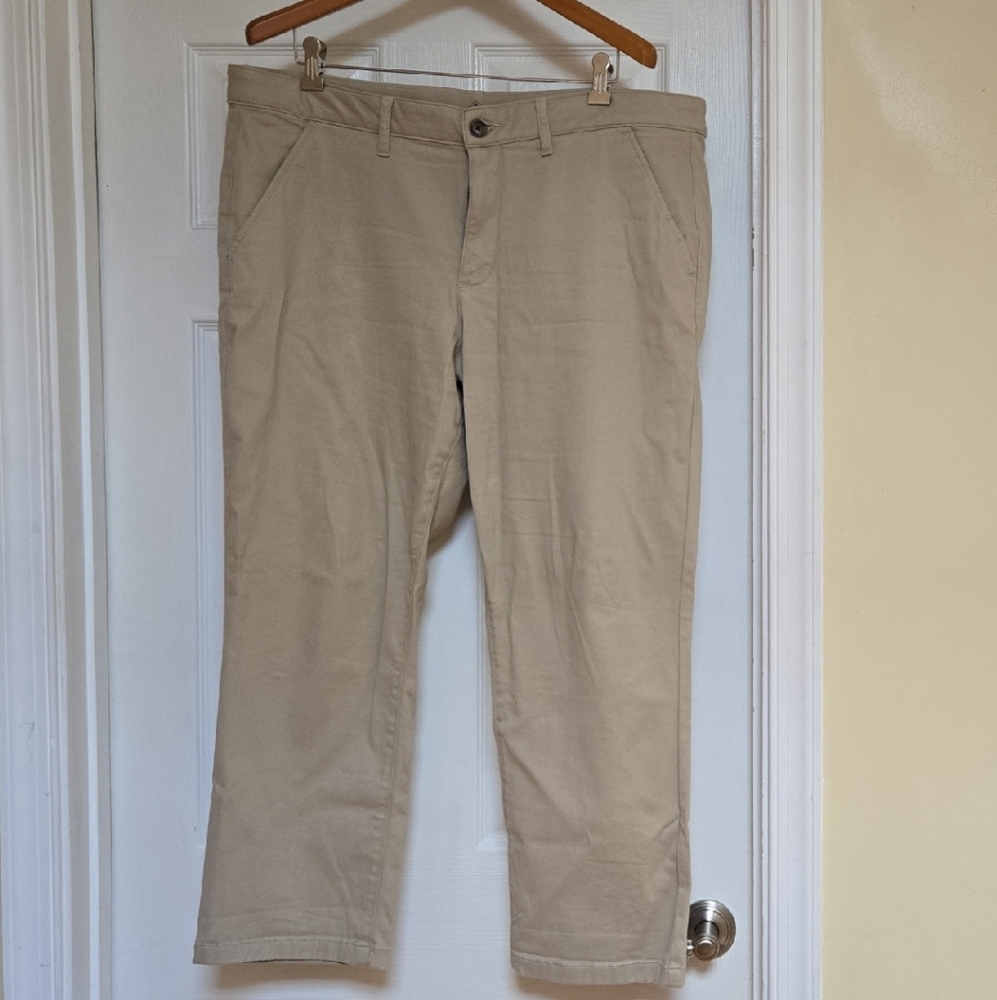 St. John's Bay Tan Straight-Leg Pants Classic Cotton Blend